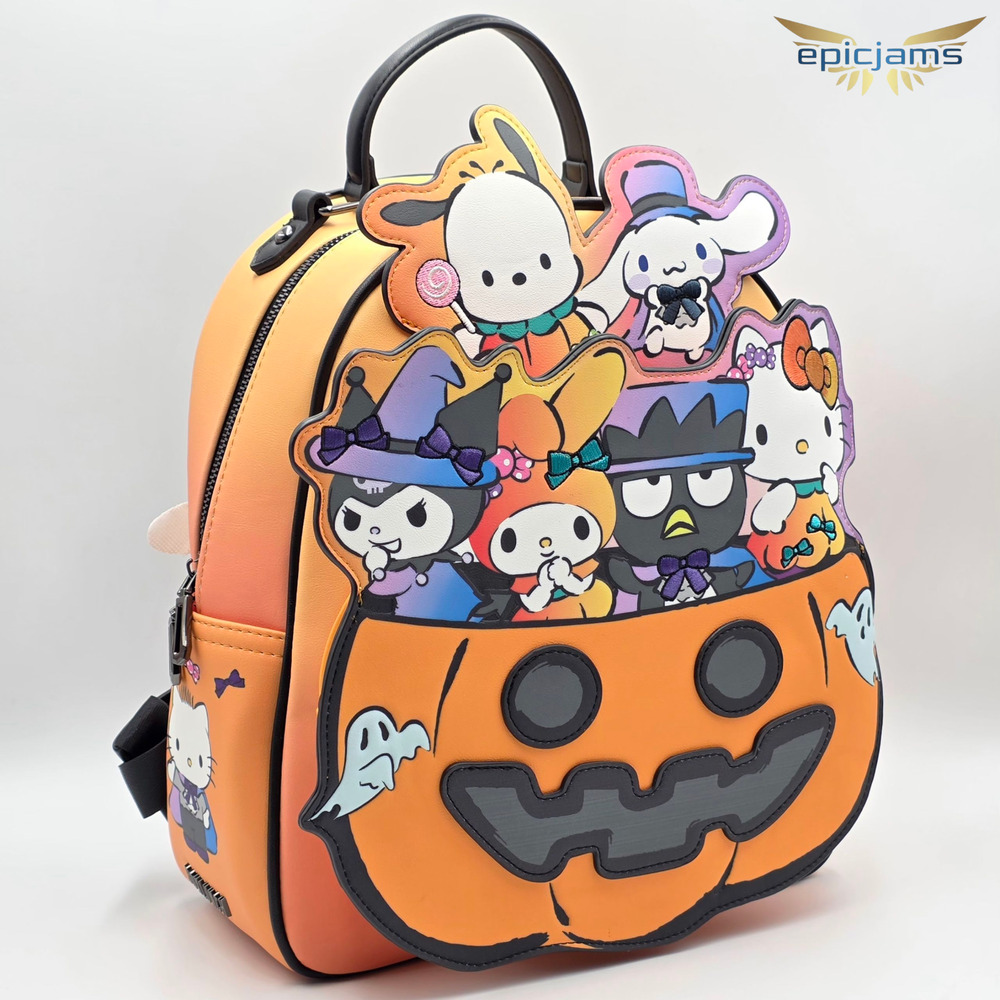 Sanrio Hello Kitty & Friends Halloween Costumes Pumpkin Mini Backpack Bag New - Picture 2 of 7